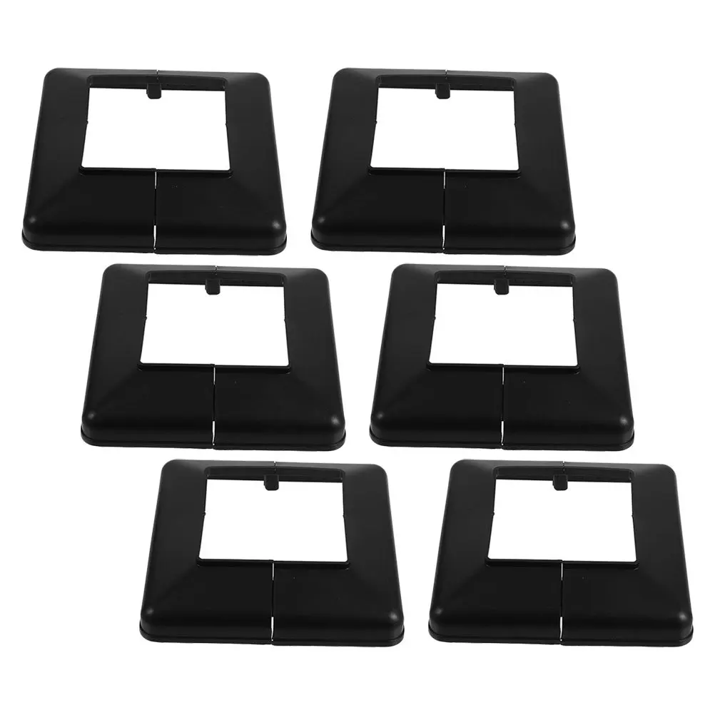 6 قطعة أغطية آخر الأسود 8x8 سنتيمتر قاعدة بلاستيكية نمط سبليت لسطح الشرفة درابزين الدرج الأشعة فوق البنفسجية مقاومة إخفاء ثقوب المسمار #2