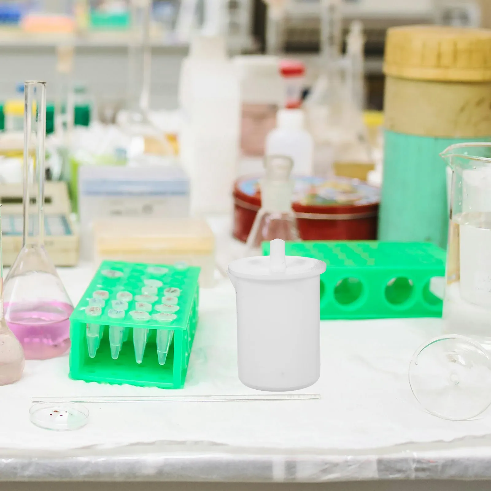 

PTFE Beaker Graduated Liquids Containers Measuring Cup (glassware) Chemistry Mug White Plastic Cups