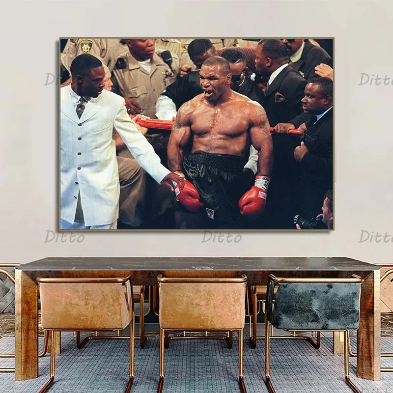 Famous Boxing King Mike Tyson Vintage Fashion Posters Canvas Painting and Prints Wall Art HD Picture for Bedroom Wall Home Decor