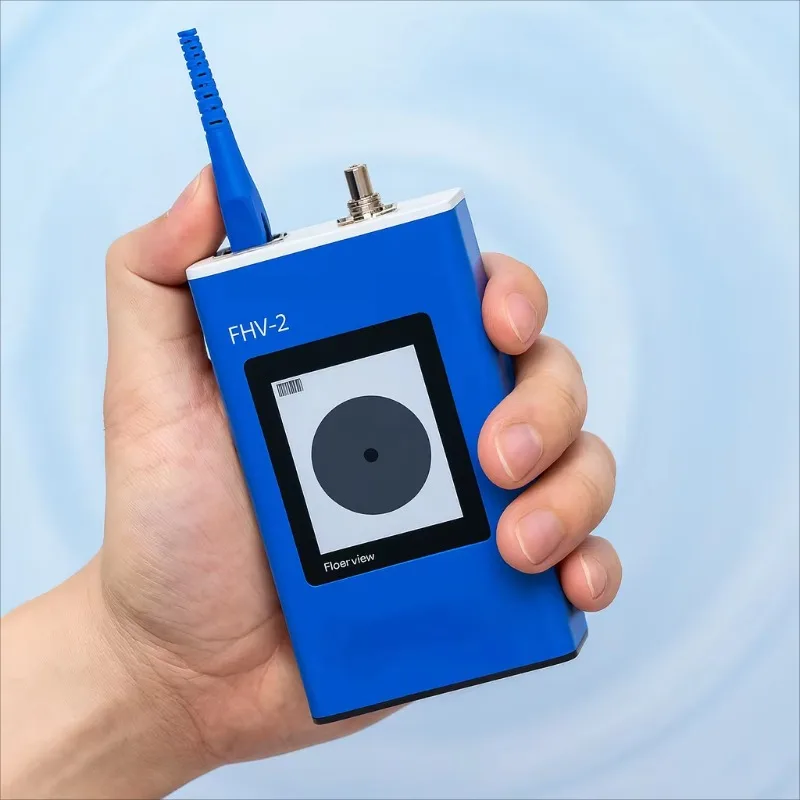 Handheld Fiber End Face Inspector FHV-2A 200X Fiber Microscope Red Light Function for SC/UPC Connectors 2000mAh Power Fiber