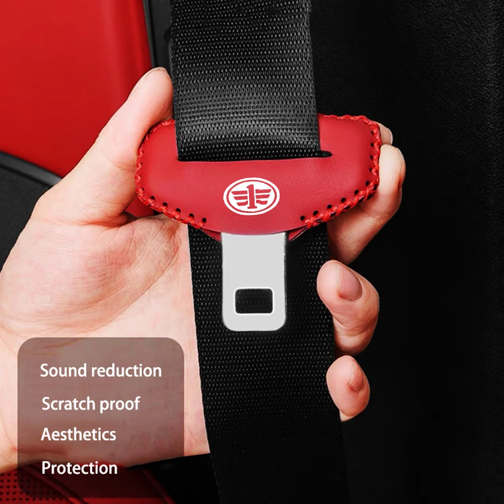 Car Seat Belt Buckle Cover Protector Anti-collision Case For FAW V5 X80 B50 Besturn X40 T77 V2 Vita F5 V70 D60 J6 F1 V80 B70 R7 - view 4