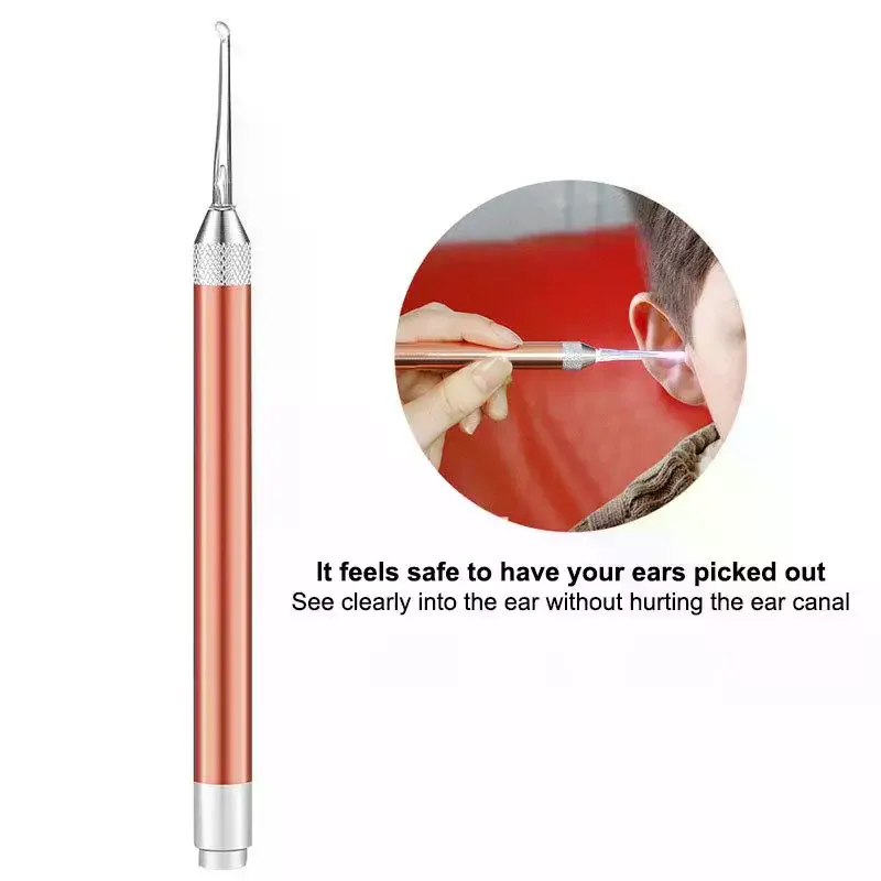 Ear Cleaner Spoon Baby LED Flash Light Ear Wax Curette Picker Visual Children Earpick Eer Wax Dig Remover Nose Novel Tweezer