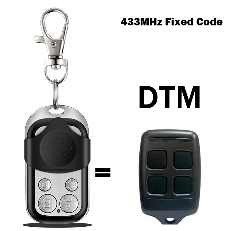 100% Clone DTM Garage Door Opener Remote Control 433MHz Fixed Code