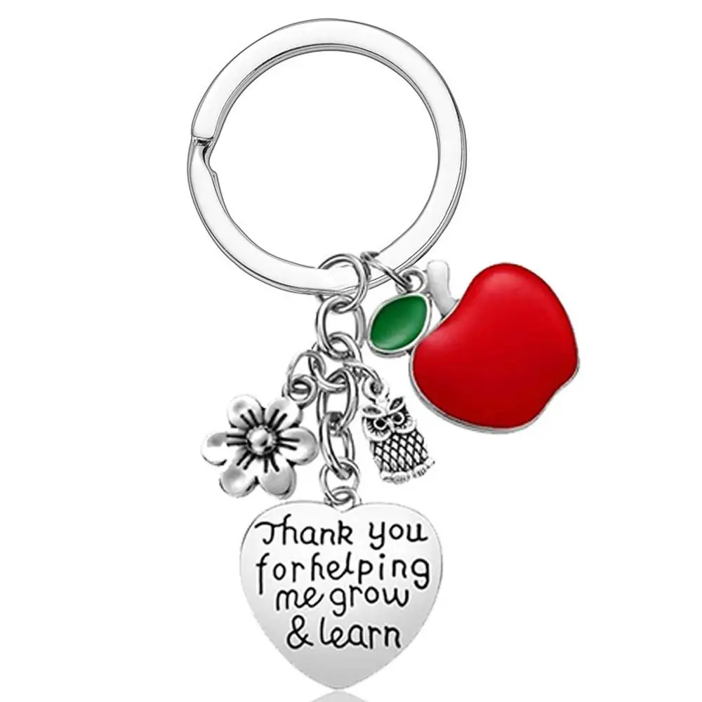 Thank You Teacher Cute Women Backpack Charm Mentor Fashion Jewelry Teacher's Day Gift Bag Pendant Key Ring Teacher Keychain