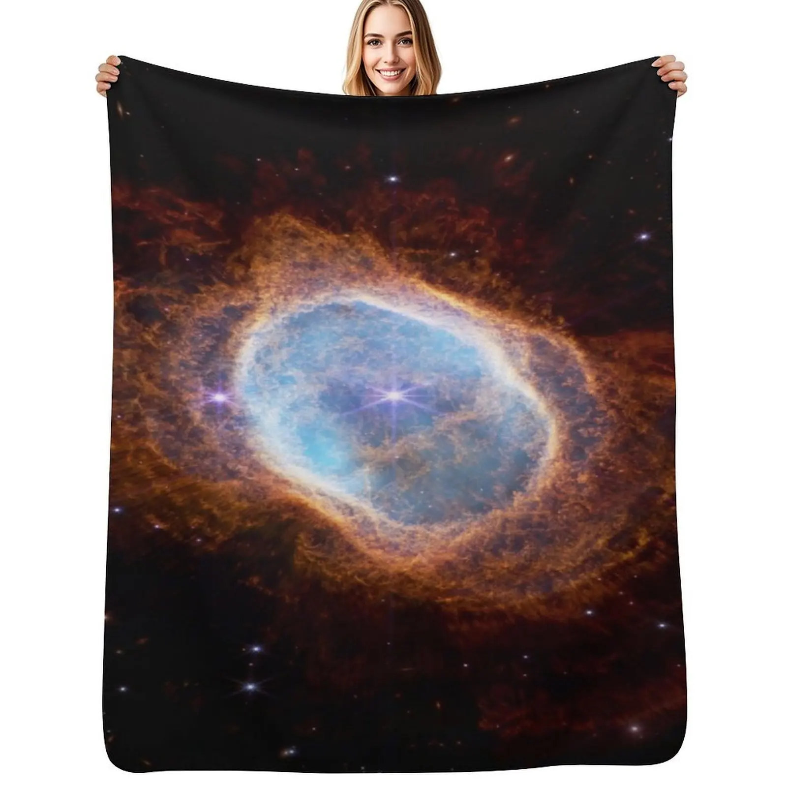 

James Webb space telescope -South ring nebula Throw Blanket Fade Resistant Durable Throw Blanket