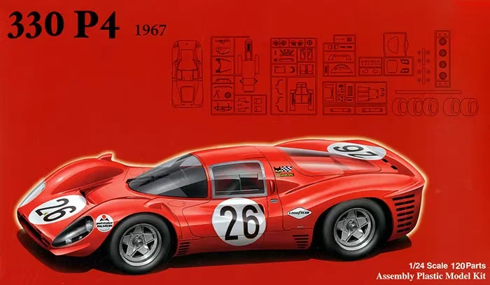 Fujimi 1:24 330 P4 1967 With Etched Film 12575 Assembled Car Model Limited Edition Static Assembly Model Kit Toys Gift