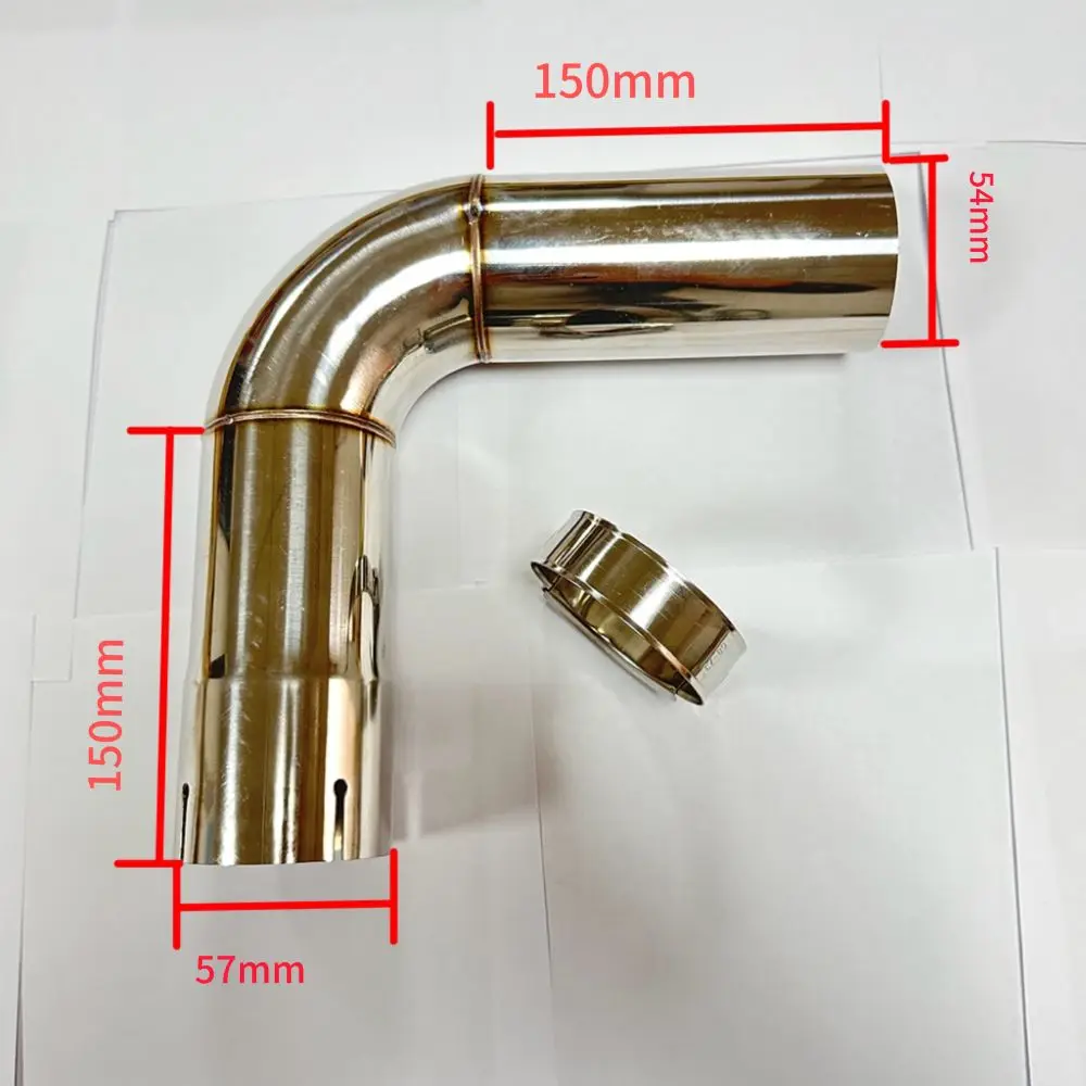 1 stks Auto uitlaat uitlaat 90 graden 150mm x 150mm gebogen pijp adapter, pijp diameter 51mm-80mm, geschikt voor uitlaat outlet