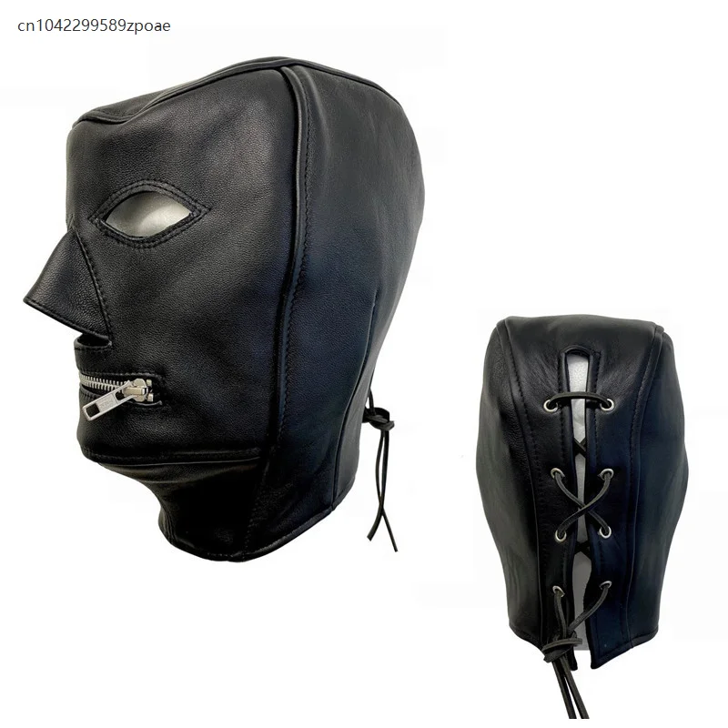 

Full-cover Three-dimensional Head Cover Pu Adjustable Lace Exposed Mouth Mask Adult Unisex Halloween Cosplay Accessories Props