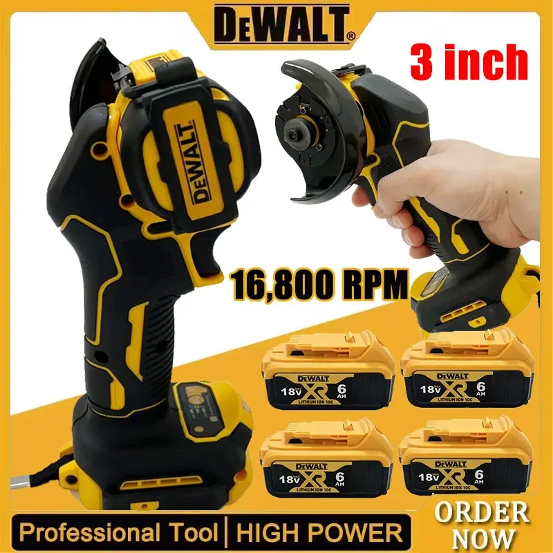 DEWALT 3inch Brushless Cordless Angle Grinder Electric Grinding Polishing Cutting Machine for Metal Ceramic Tile Power Tool