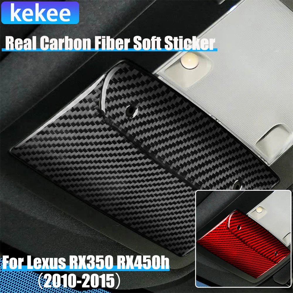 

Автомобильные аксессуары из настоящего углеродного волокна, крышка панели лампы для чтения, мягкая наклейка для Lexus RX350 RX450h 2010 2011 2012 2013 2014 2015