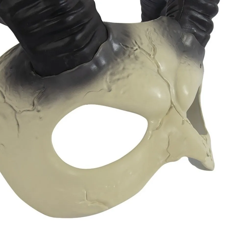 Gothic Animal Halloween Mask Half Face Plastic Sheep Horn Mask Cosplay Supplies Party Props Demon Mask Women