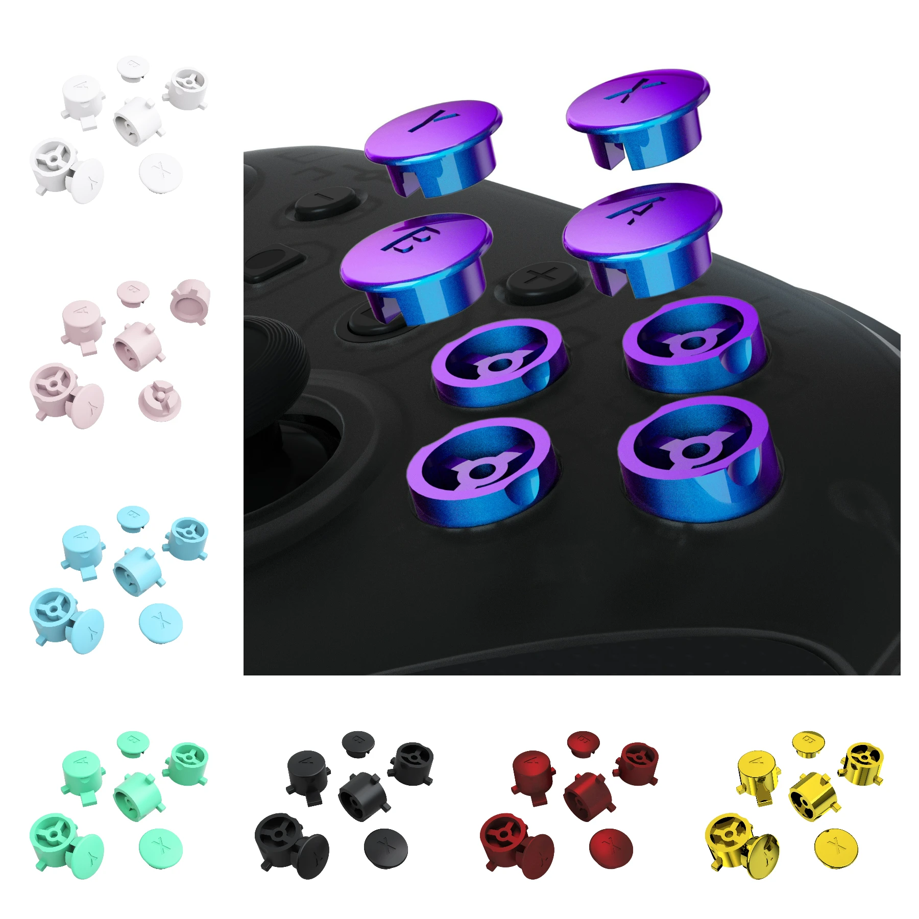 eXtremeRate Interchangeable ABXY Buttons DIY Swappable Replacement ABXY for NS Pro Controller - Controller NOT Included