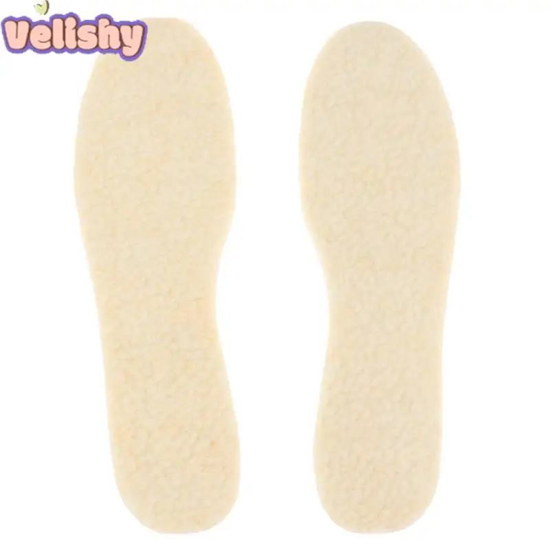 1 Pair Of Aluminum Foil Lamb Wool Insoles For Winter Warm Moisture-Proof Soft Sweat-Absorbing Breathable Plus Velvet Insoles image 2