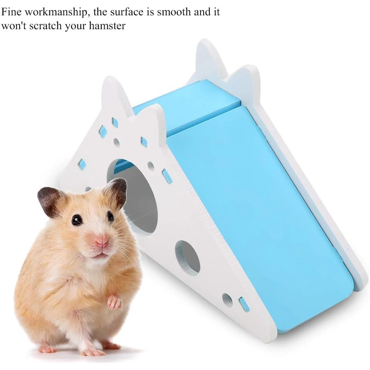 Hamster Guinea Pig Wooden Colorful Slide Toy Pets Accessories Pet Mouse Hamsters Wood Cage Things Toys Boredom Breaker Accessory