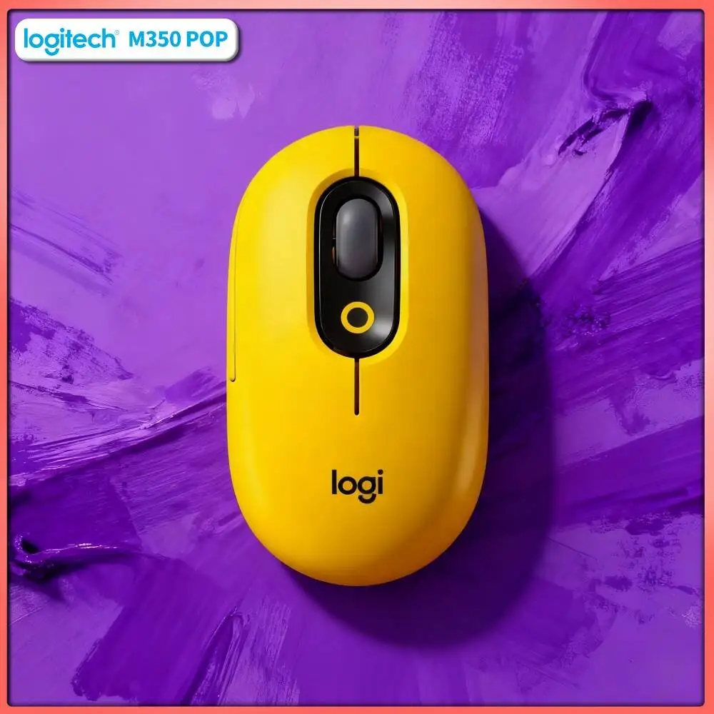 Logitech M350 POP Pebble Mouse 77g Lightweight Auto Sleep Long Battery Quiet Scroll for Rooftop Café Outdoor Dining Work Use