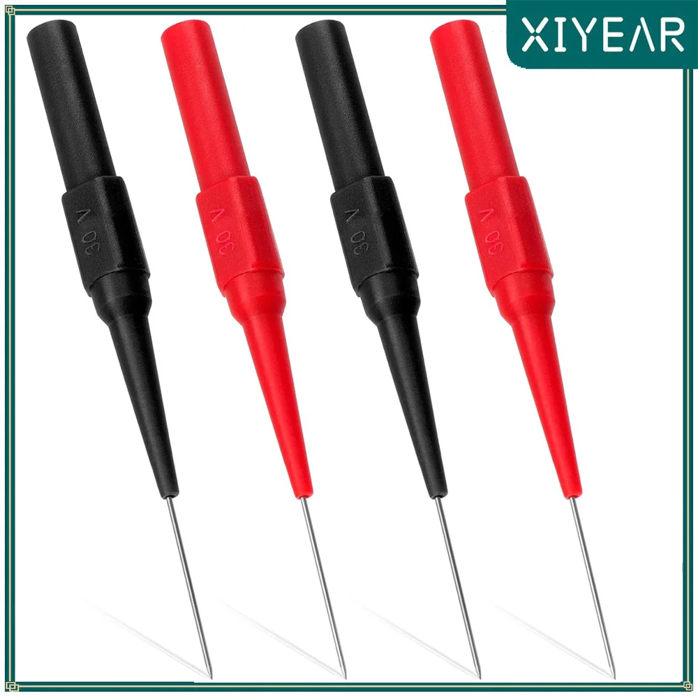 4Pcs Testing Probe 0.7mm 30V Car Tip Probes Diagnostic Tools Auto Multimeter Test Leads Extention Back Probes Mechanical Tool