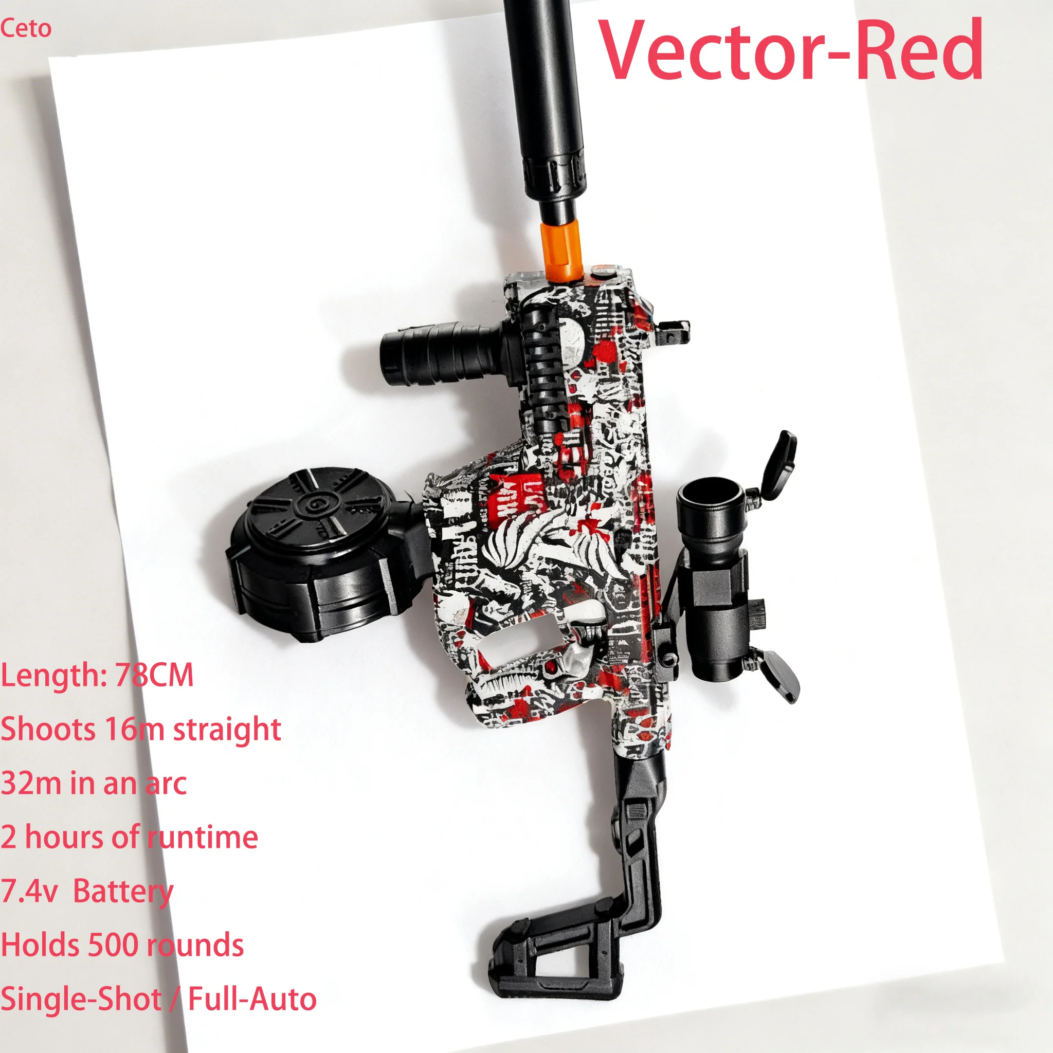 Vector Auto Gel Blasters Ultimate Fun Splatter Ball Gun completamente automatico a lungo raggio per il gioco di battaglia di squadra all'aperto Tappo di munizioni massive