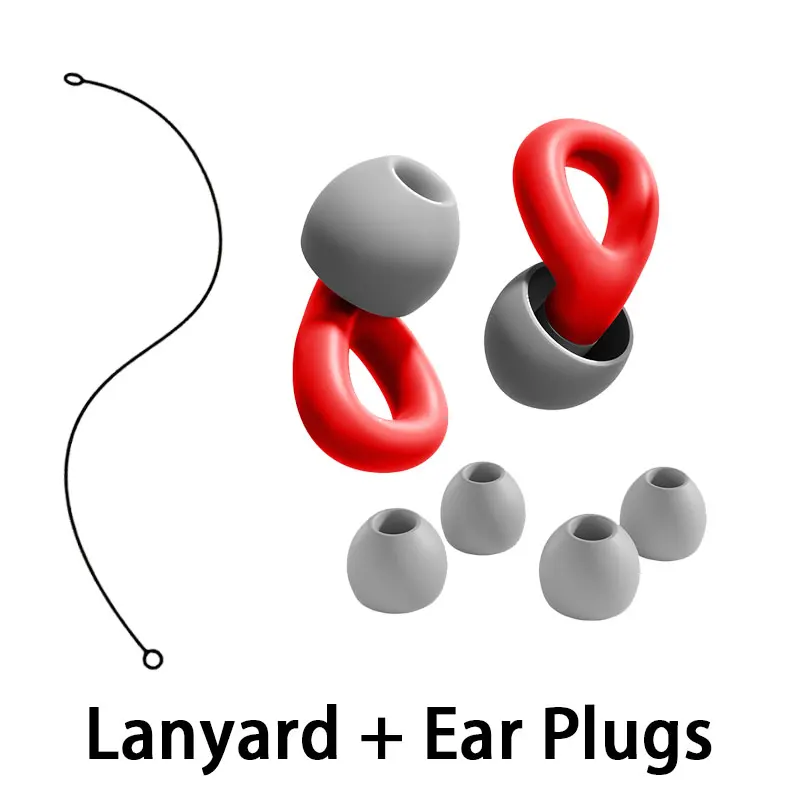Daily‑Use Silicone Earplugs With Silicone Lanyard, Hypoallergenic Noise Attenuation for Shower, Dorm Sleep, Gym Training, Overse