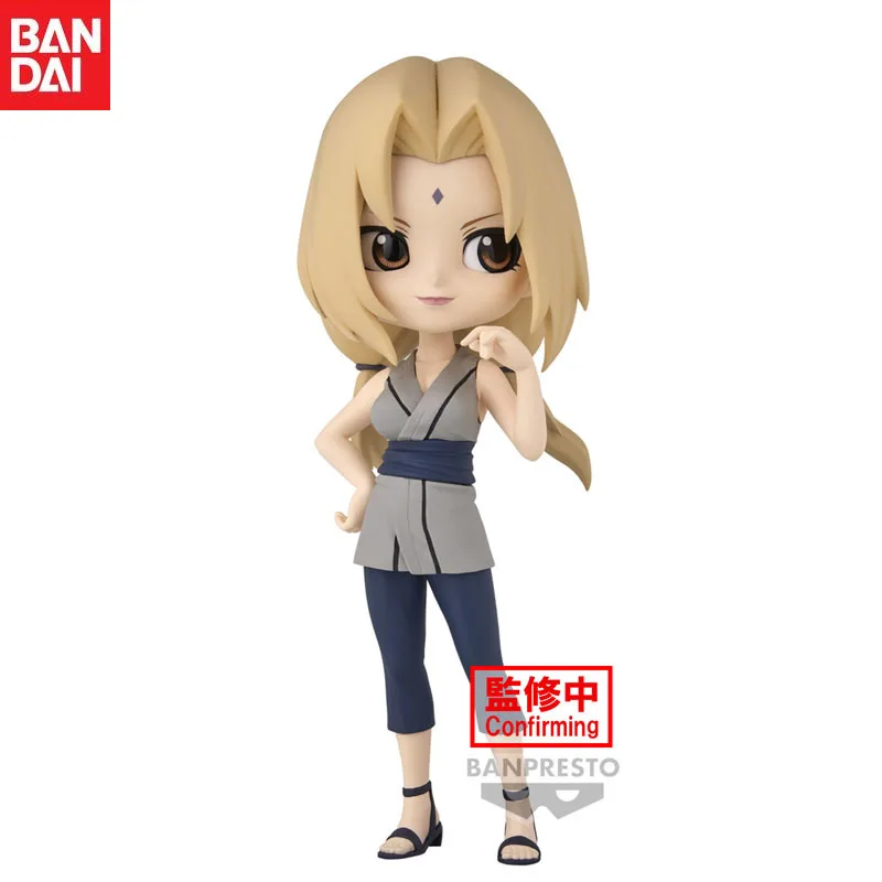 

In Stock Bandai Original Q Posket Anime NARUTO Tsunade Action Figure Model Desktop Ornaments Gifts