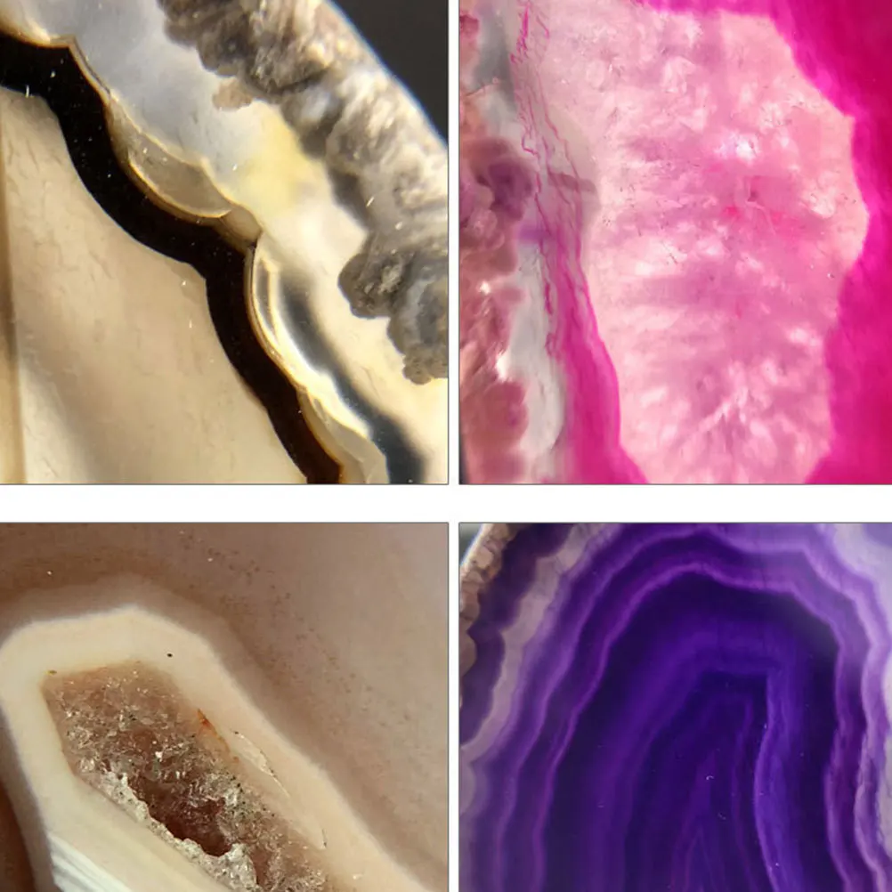 

5Pcs Natural Agate Stone Slice Pendant 40-55mm White Mini Hole Design for DIY Jewelry Necklace Sweater Zipper Decor