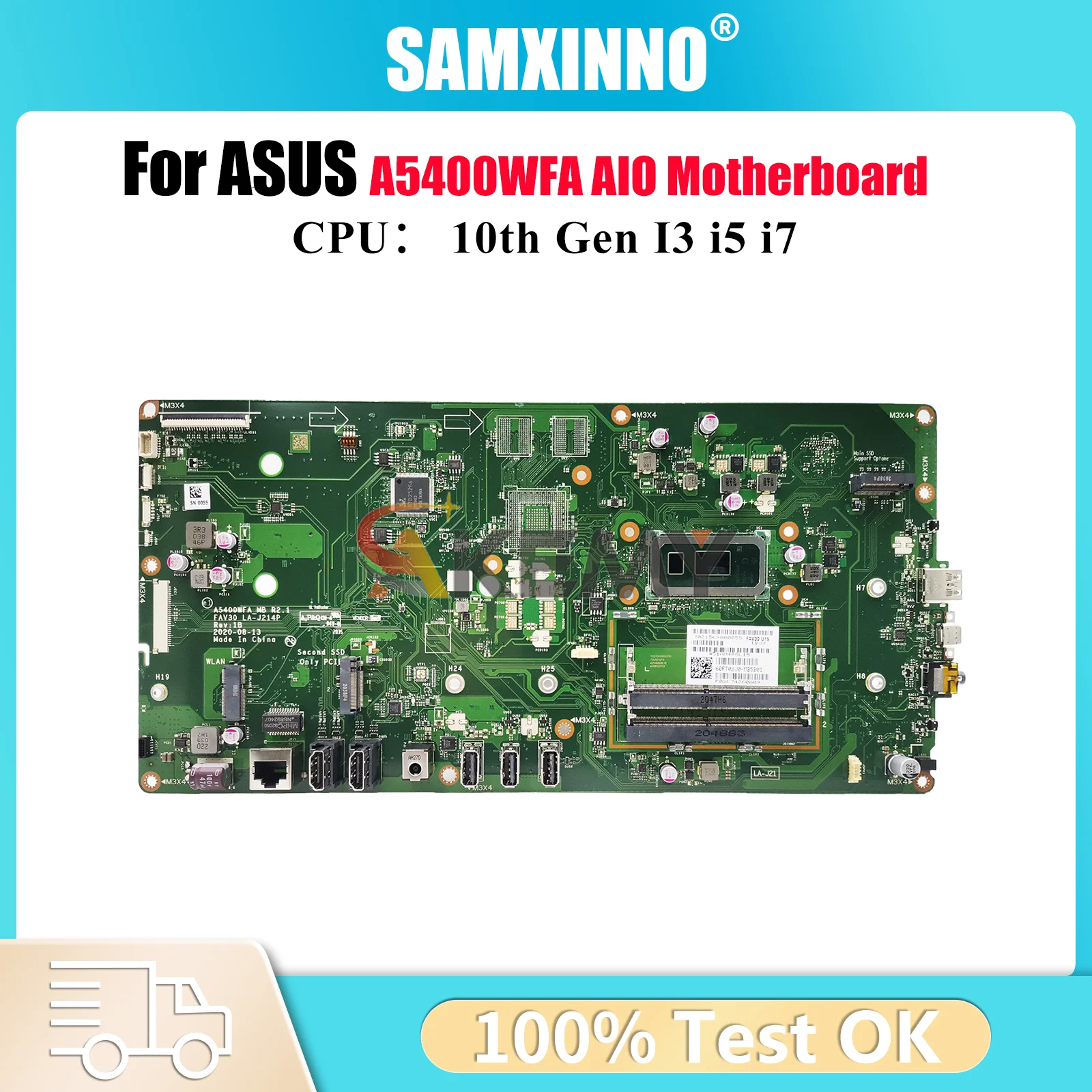 

A5400WFA Laptop Motherboard For ASUS VivoBook A5400WF A5400WFA Notebook Mainboard With 10th Gen I3 i5 i7 100% tests OK fast ship