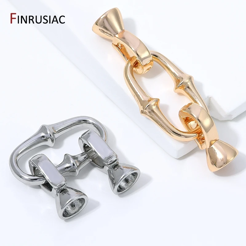 14K Gold Plated Brass Pearl Clasps Connector,Lock For Jewelry,Bamboo Shape Closure End Clasps for DIY Jewelry Making Supplies image 4