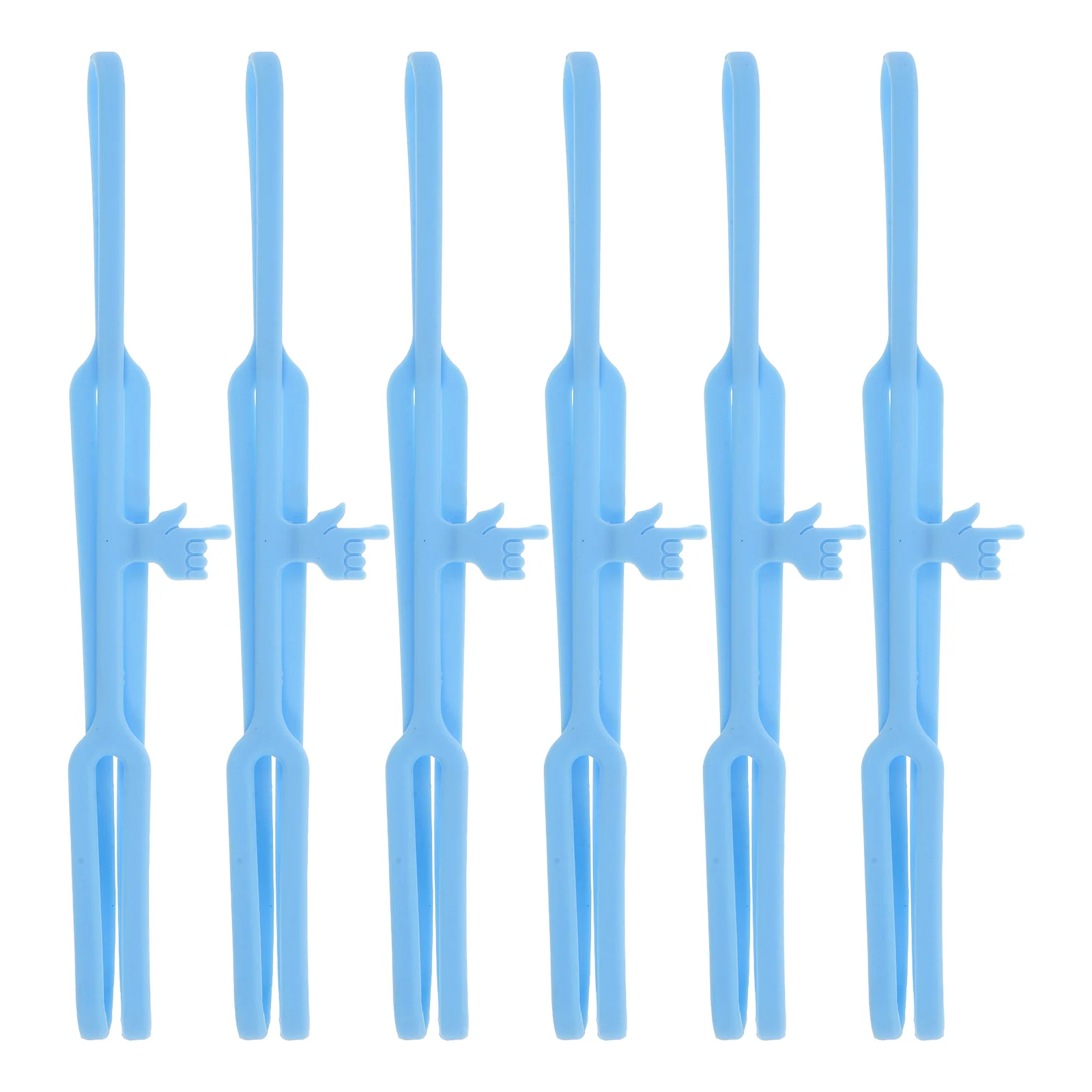 

6Pcs Adorable Finger Point Bookmarks Silicone Cartoon Design Practical Lightweight Book Page Markers Book Elastic Band