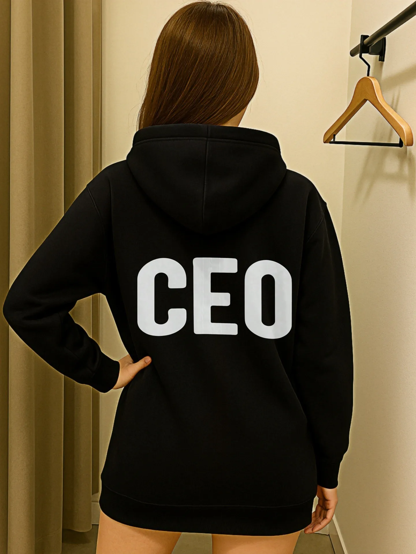 Essential Hoodie, Letter Print, Casual Aesthetic, Cotton Blend, Casual Everyday Wear, For Men