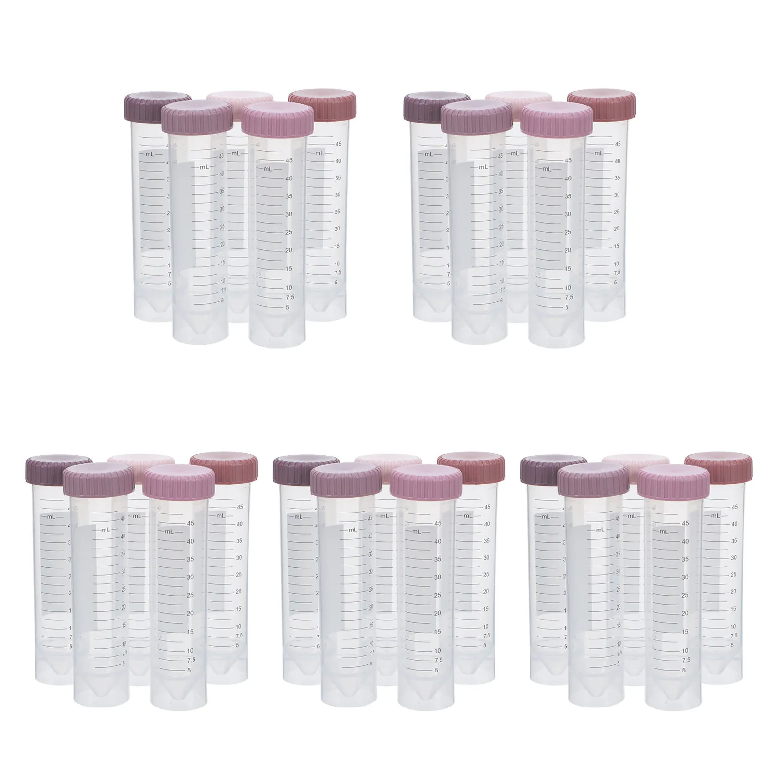 25Pcs 50Ml Sterile Centrifuge Tubes Polypropylene Conical Test Tubes for Biology Experiments Leakproof Graduated Ergonomic
