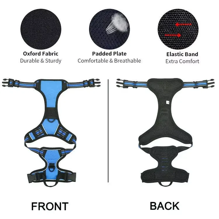 Multi-color custom dog accessories Adjustable nylon OEM breathable dog training harness and leash set Adjustable set