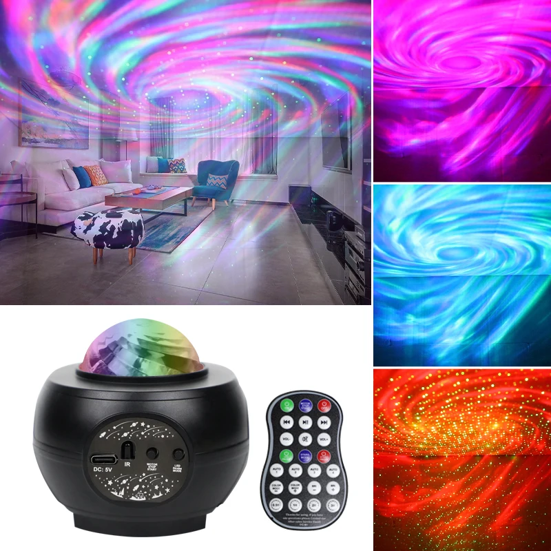 WUZSTAR USB Night Light Lamp With Bluetooth Sound Controlled Projector Starry Sky RGB Gaming Room Decoration Led Lights For Room