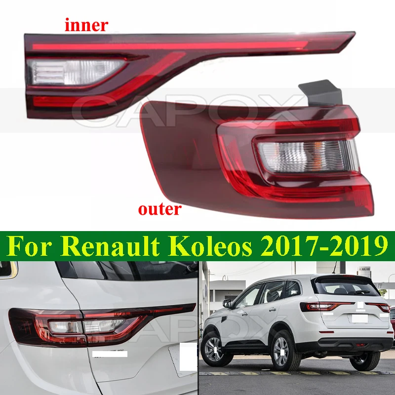 

CAPQX Rear Bumper Tail Light Tail Lamp For Renault Koleos 2017-2019 Taillight Taillamp Brake Stop Light Rear Turn Signal Light