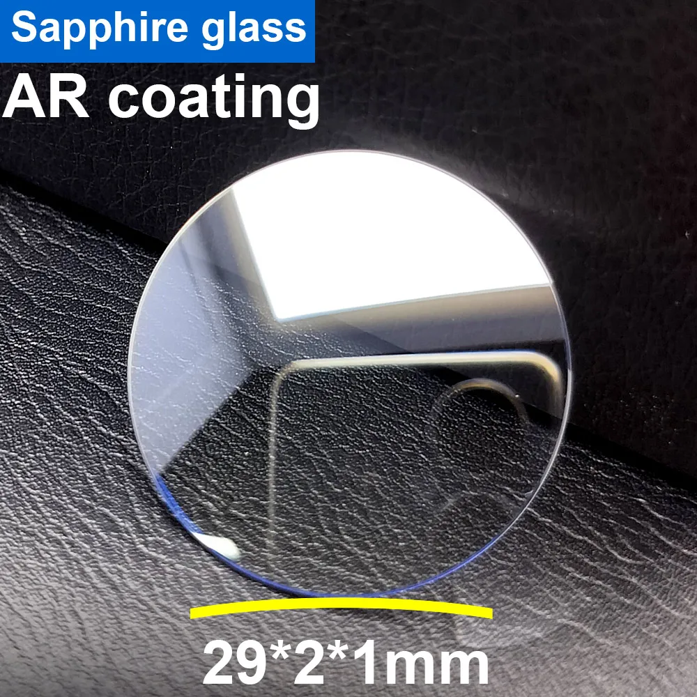 29x2x1.0mm Double Dome Sapphire Crystal Blue/Red/Clear AR Coating Watch Parts