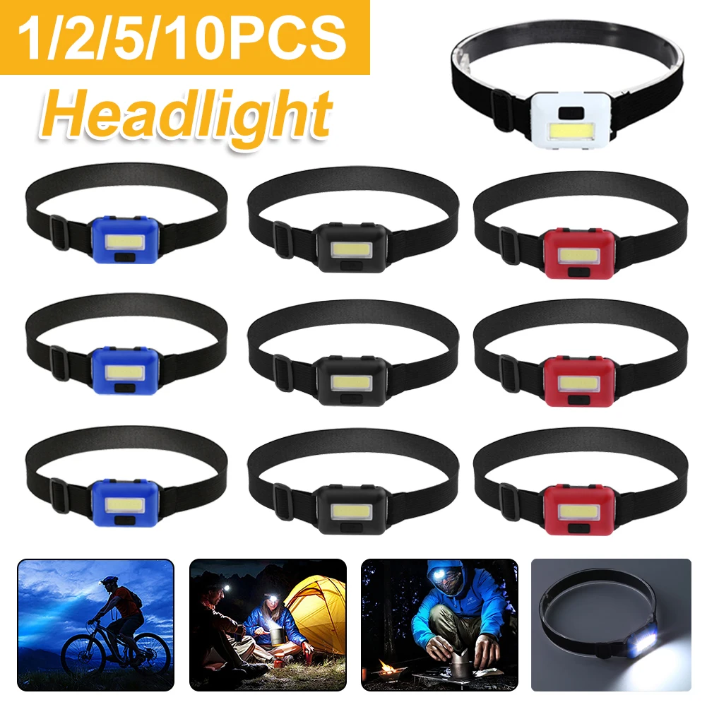 1-10 pçs ao ar livre mini iluminação led ímã farol de acampamento ciclismo caminhadas pesca lanterna cabeça tocha luz equipamentos de acampamento