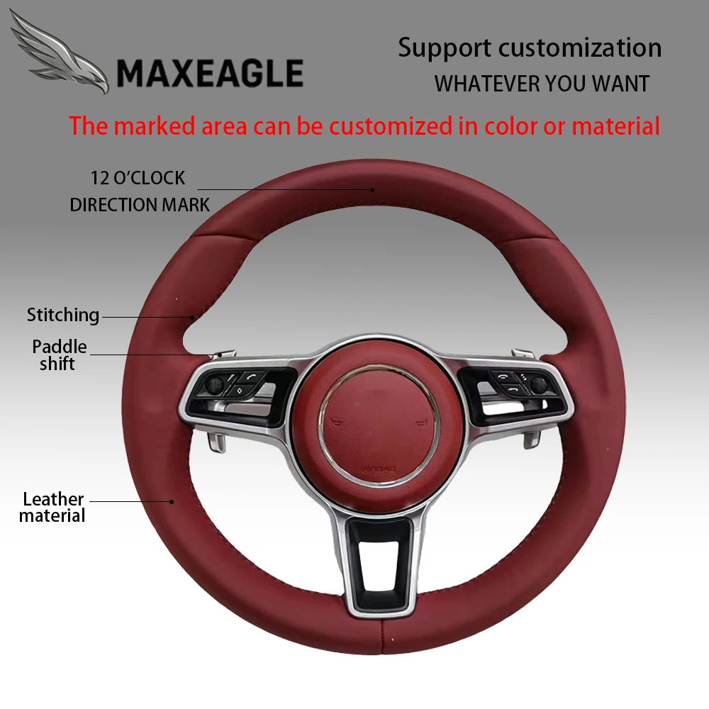 

MAXEAGLE For BMW For Porsche 918 911 718 970 971 958 Panamera Cayenne Macan Caycan Taycan Boxster Steering Wheel