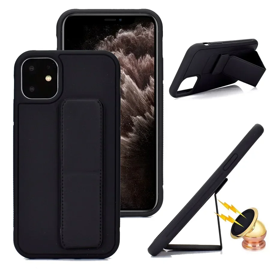 غطاء واقٍ لـ iphone 16 pro max ، جراب هاتف محمول ، قابل للطي ، لون نقي ، ملمس جلد ، غطاء واقي
