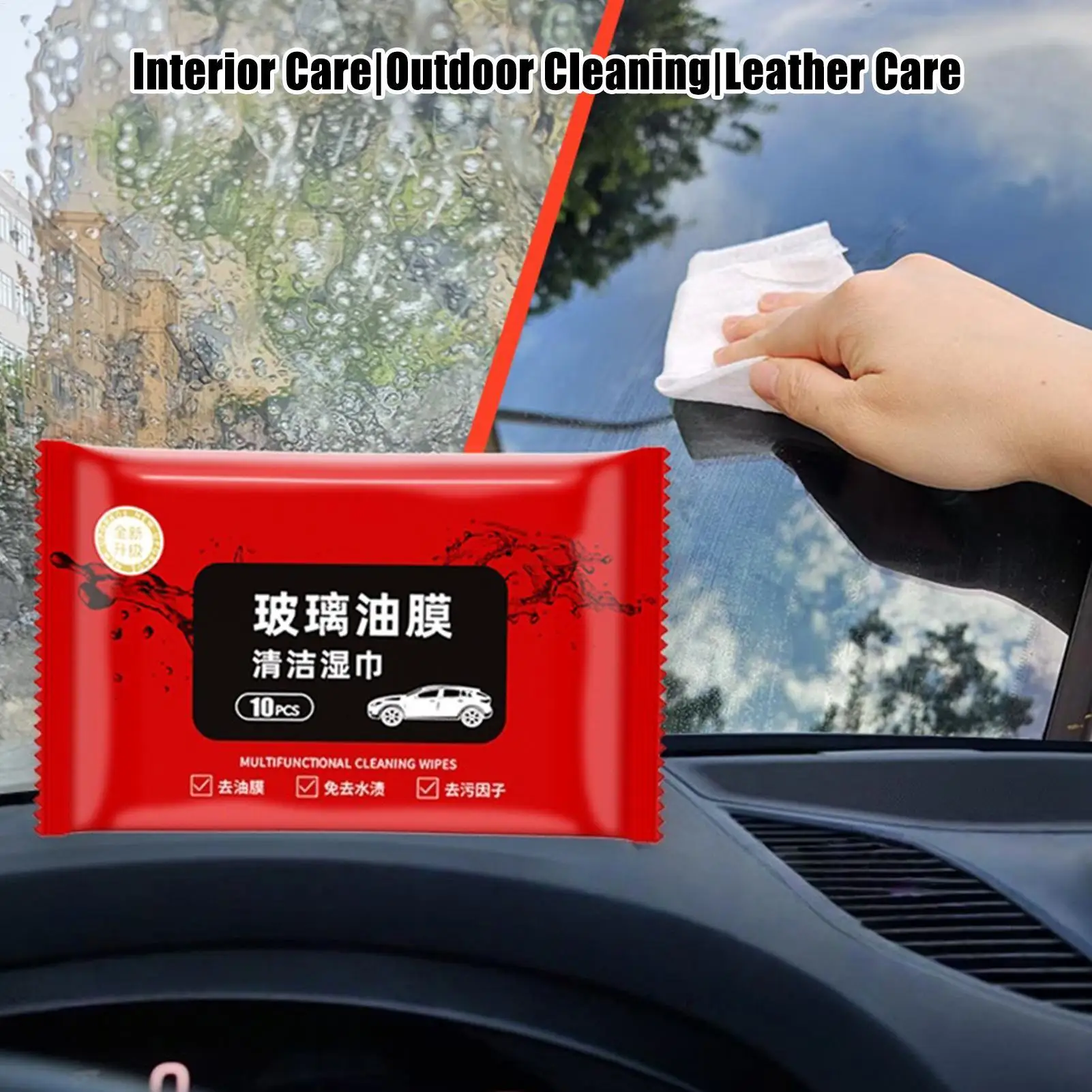 Car Glass Oil Film Remover Window Decontamination Wipes Efficient Oil Film Cleaning Wipes for Truck Vehicle Windshield Garage