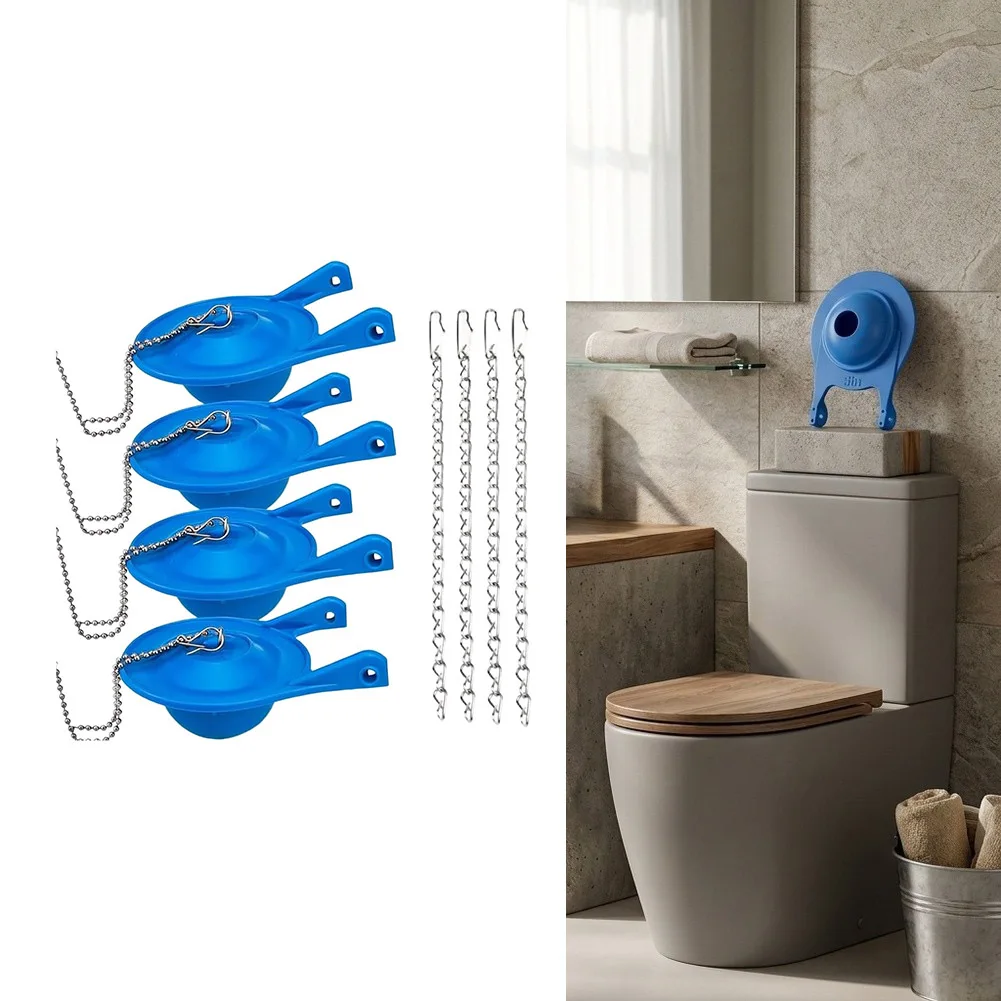 4-Pack 3-Inch Toilet Flush Valve Replacement For Gerber 99-788 With Handle Chains PVC Bathroom Toilet Repair Accessories