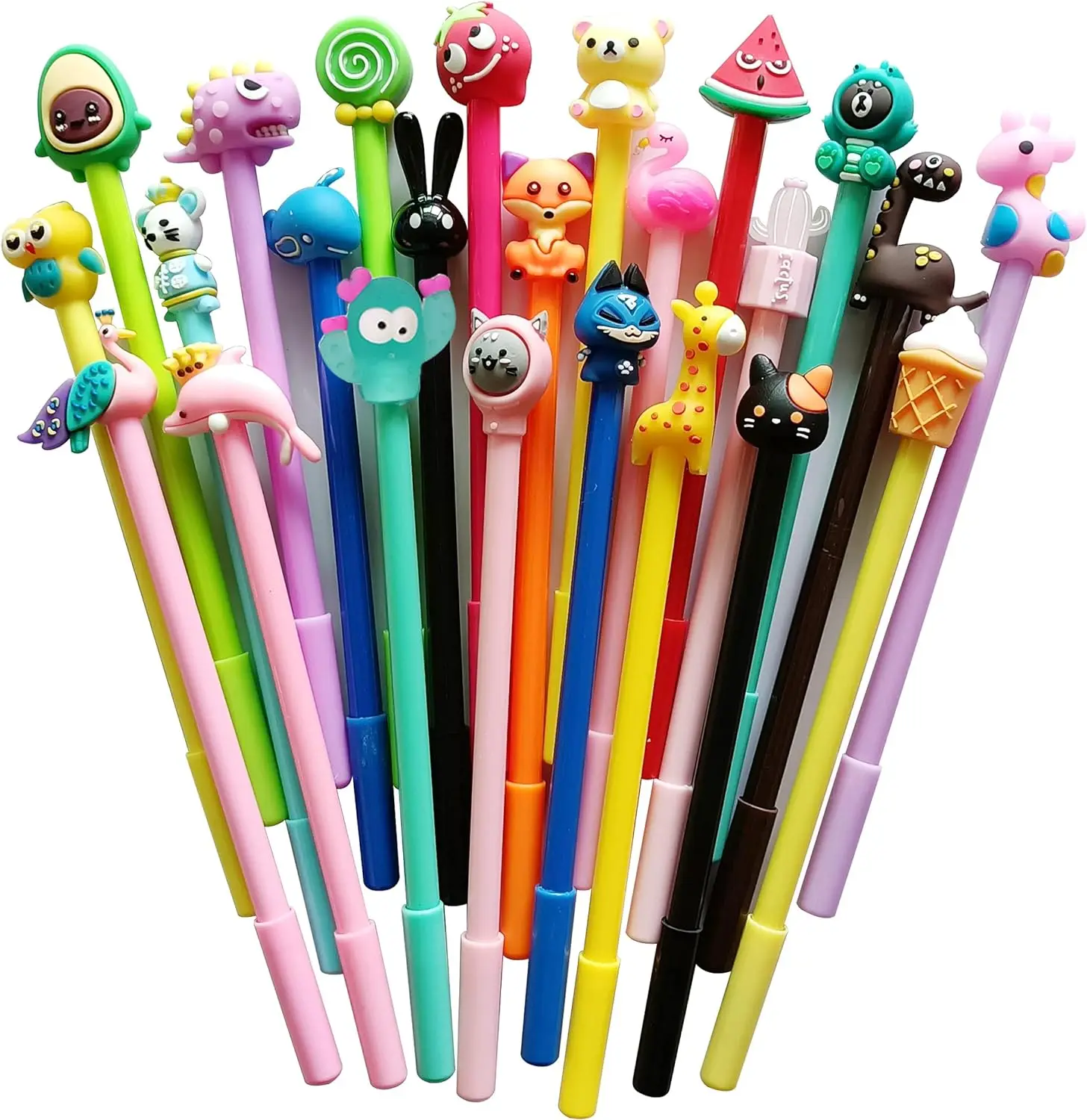 24 Pcs Kawaii Cute Cartoon Gel Ink Pens Set Various Styles Writing Tools Suitable for Birthday Gift, School Award Student Gift