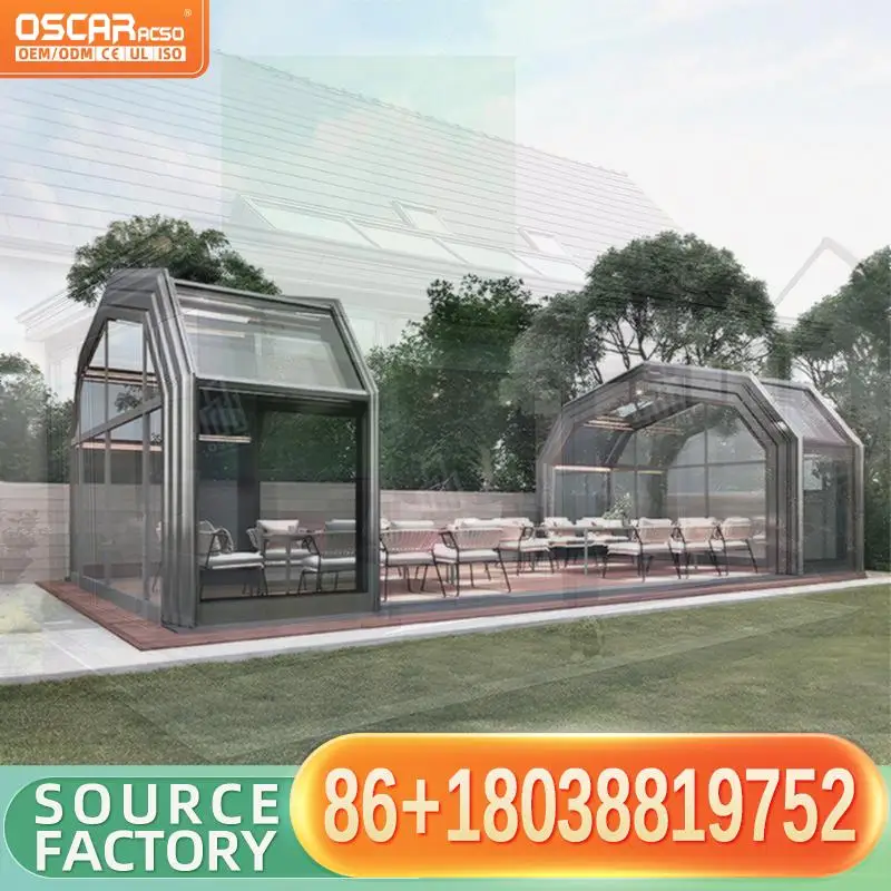 Portable Aluminum Glass Sunroom with Easy Assembly and Modular Design for Grassland 1Year Warranty 23% Reorder Rate sunroom