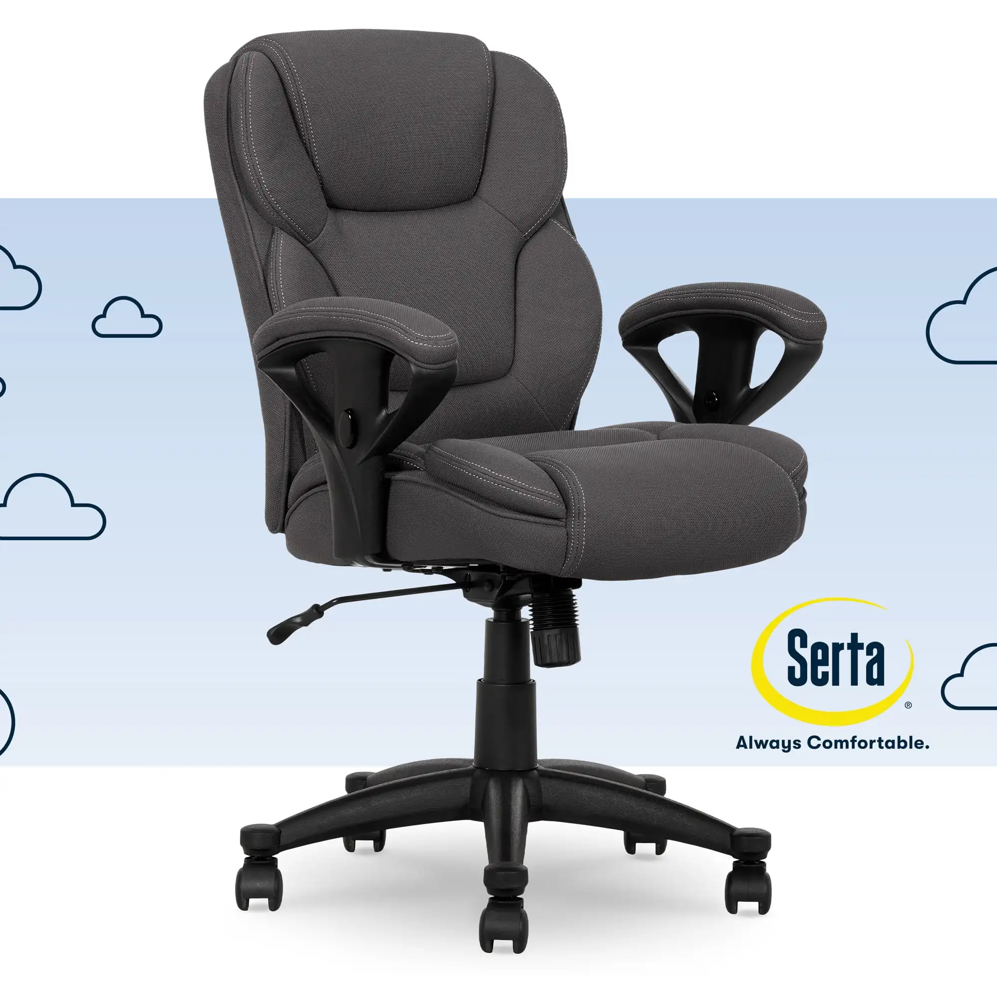 

Commercial Grade Task Office Chair, Supports up to 300 lbs., Dark Gray