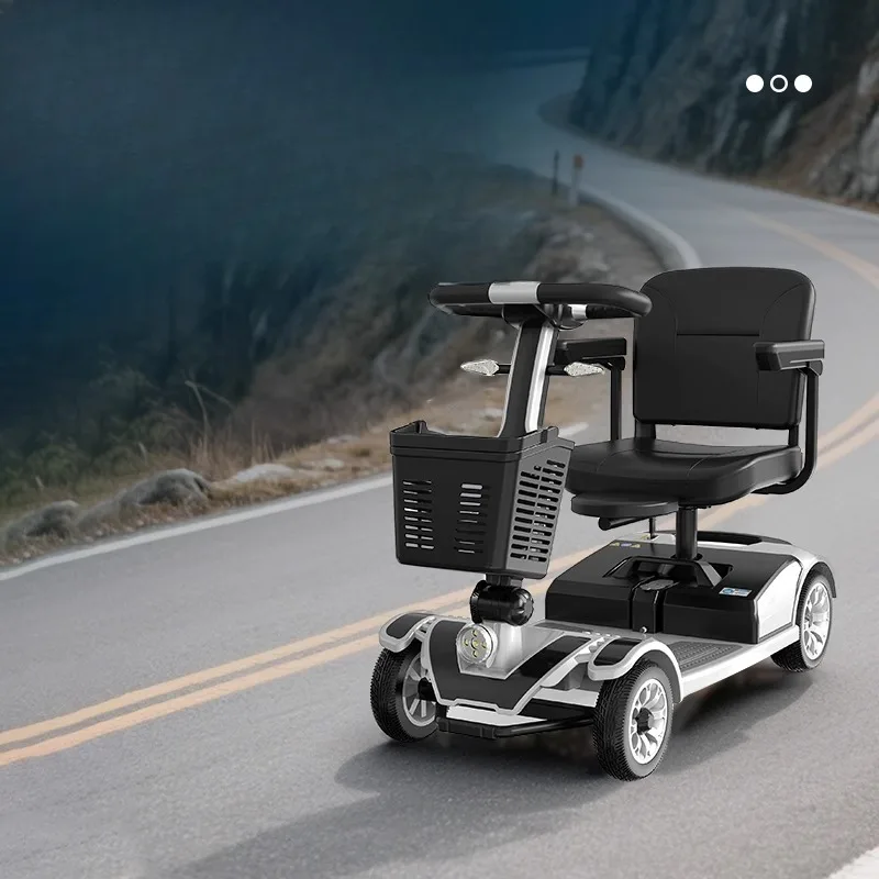 Old age scooter, elderly electric four-wheel anti-tipping electric vehicle, disabled special moped, household double