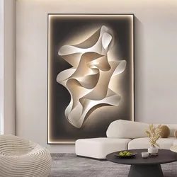 Modern Luxury LED Wall Lamp Crystal Porcelain Corridor Living Room Decoration Abstract Hanging Painting Indoor Home  Mural Light