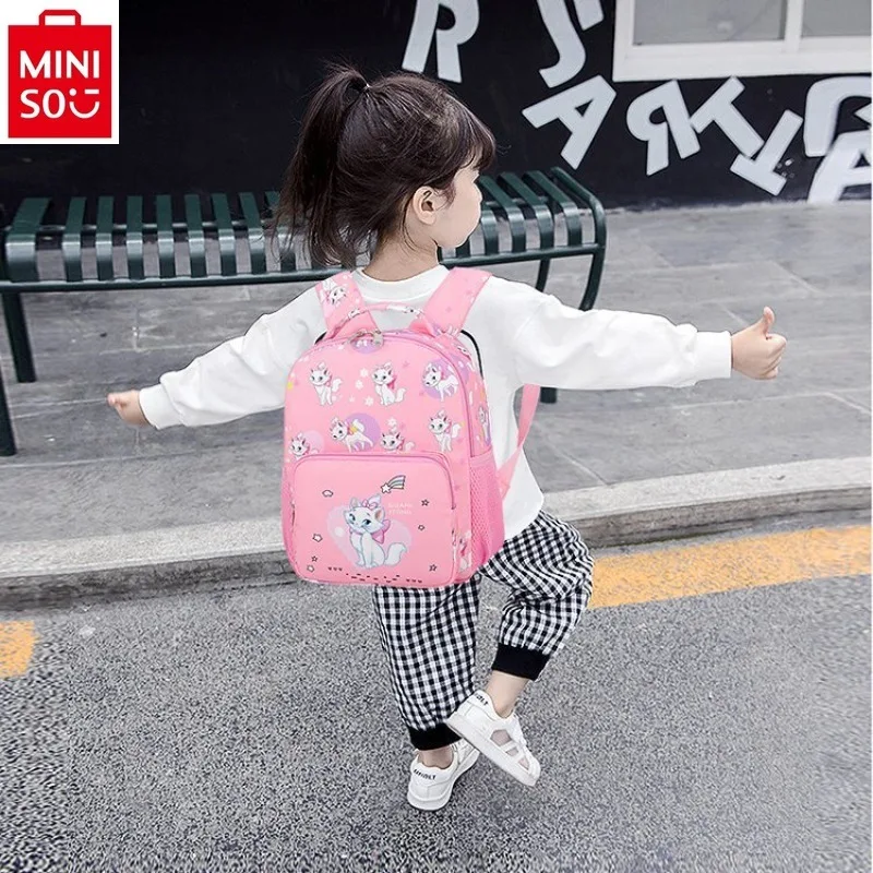 

MINISO Disney Cute Cartoon Mary Cat Reducing Backpack for Students, High Quality Large Capacity Children's Backpack