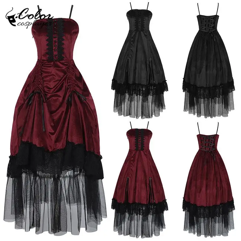 

Color Cosplayer Vintage Ball Dress Medieval Cosplay Costume Women Party Slip Dress Noble Wear Carnival European Clothing