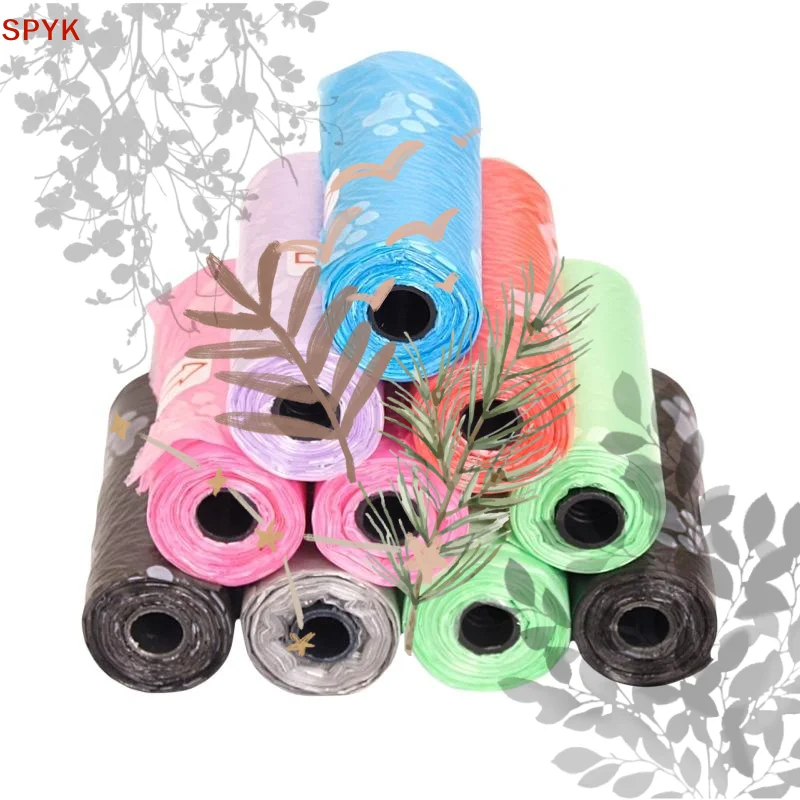 1 Roll Dog Poop Bag Pet Supply Litter Bag Printing Cat Dog: Biodegradable Outdoor Home Clean Refill Garbage
