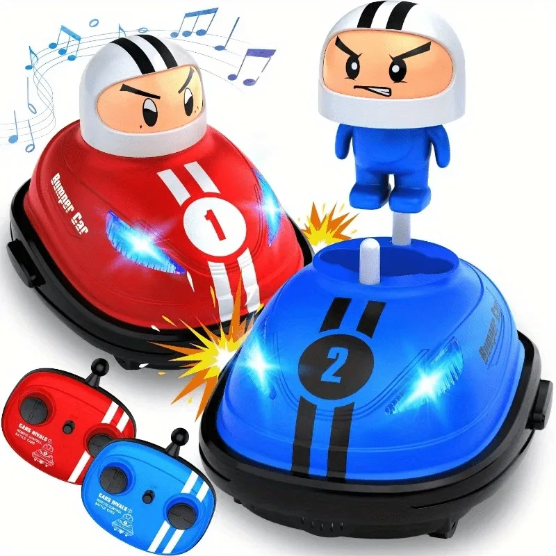 2 Player Mini Battle RC Bumper Cars, Remote Control Bumper Cars with Light, 2.4 Ghz Crash Ejecting Battle Game Toys for Children