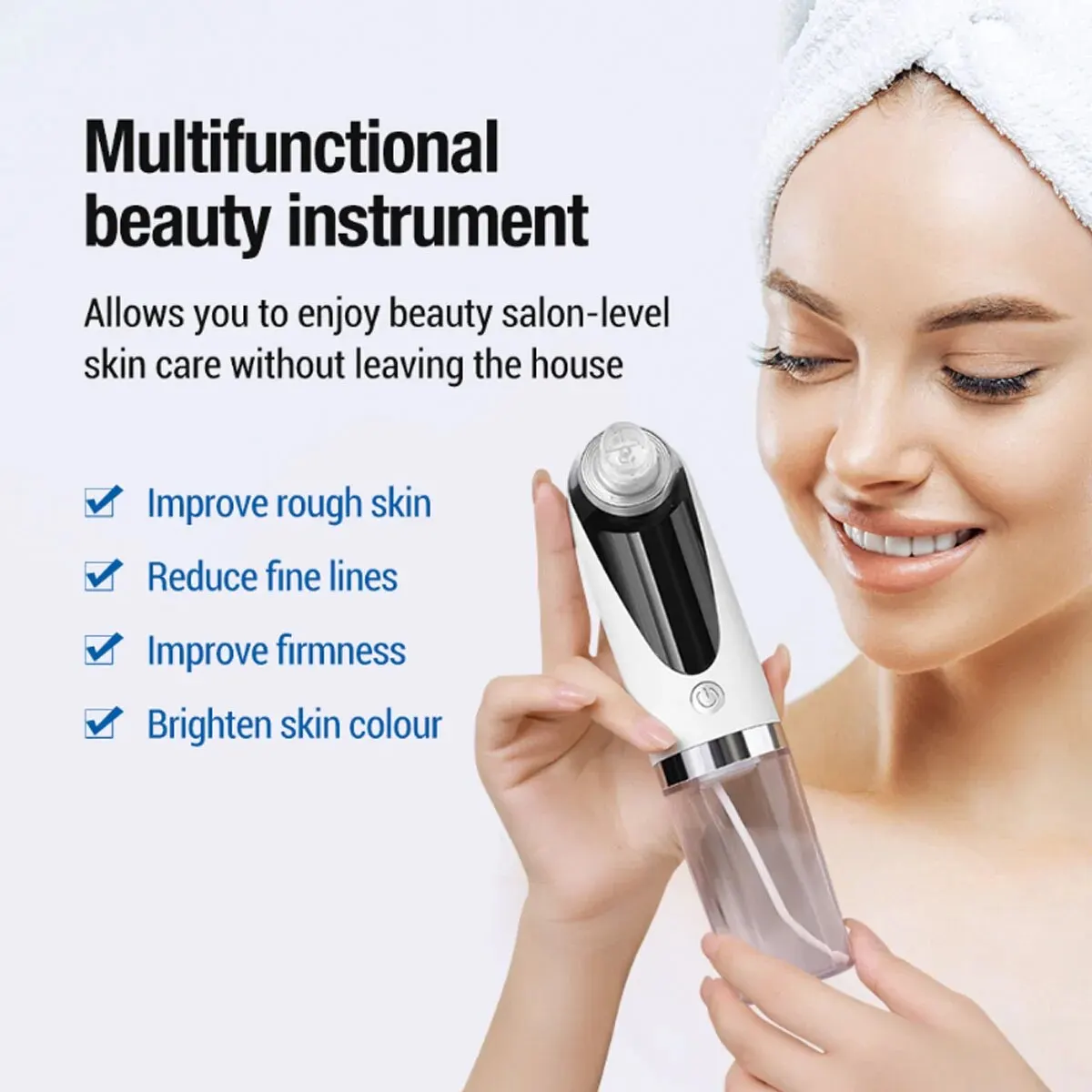 Portable Small Bubble Electric Beauty Instrument Home Import Pores to Suck Blackheads Clean Oxygen Injector