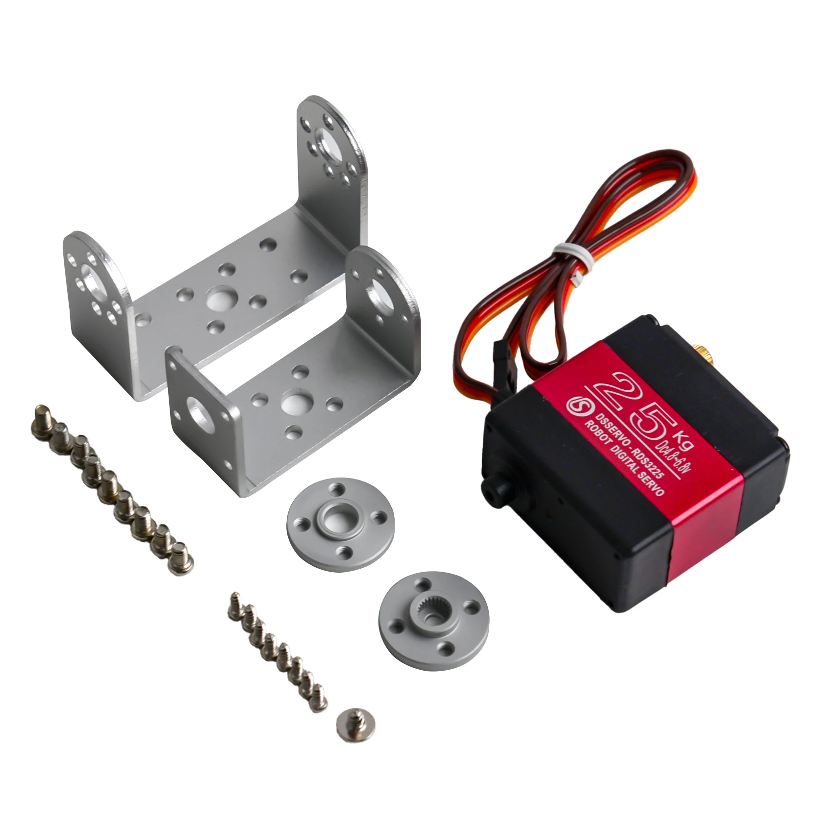 4PCS 25KG Dual Axis RDS3225 Digital Servo Metal Gear Motor 180/270 Degree with Brackets Servos DIY Toy Parts For RC Robot Cars
