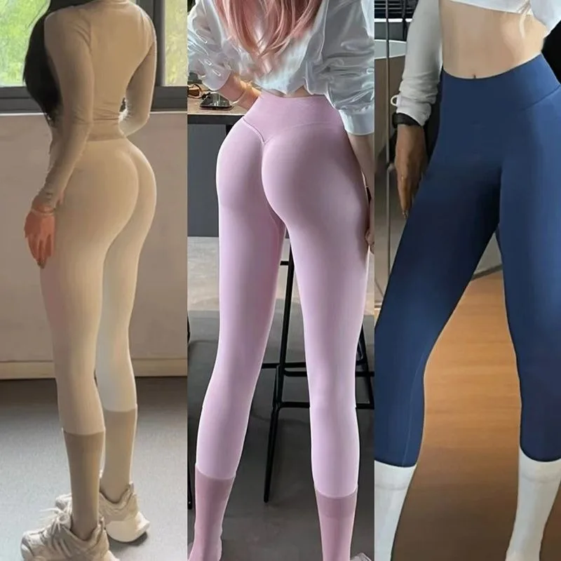 Calças de virilha invisível yoga esportes fitness pêssego paixão feminina, namoro de casal, aberto completo conveniente shein sexy menina leggings